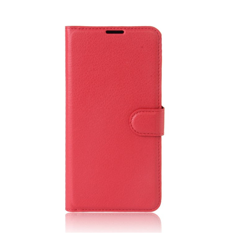 Lychee Litchi Skin Wallet Leather Cover with Stand for Huawei P10 Lite Mobile Cell Phone Accessory - Red