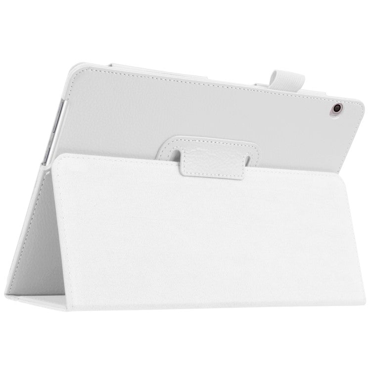 For Huawei MediaPad T3 10 Anti-Scratch Stylish Shockproof Litchi Skin Leather Case with Supporting Stand - White