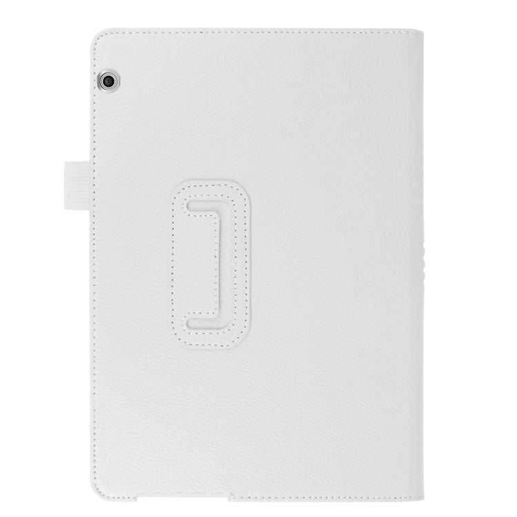 For Huawei MediaPad T3 10 Anti-Scratch Stylish Shockproof Litchi Skin Leather Case with Supporting Stand - White