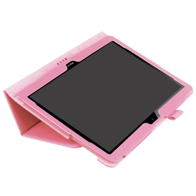For Huawei MediaPad T3 10 Anti-Scratch Stylish Shockproof Litchi Skin Leather Case with Supporting Stand - Pink