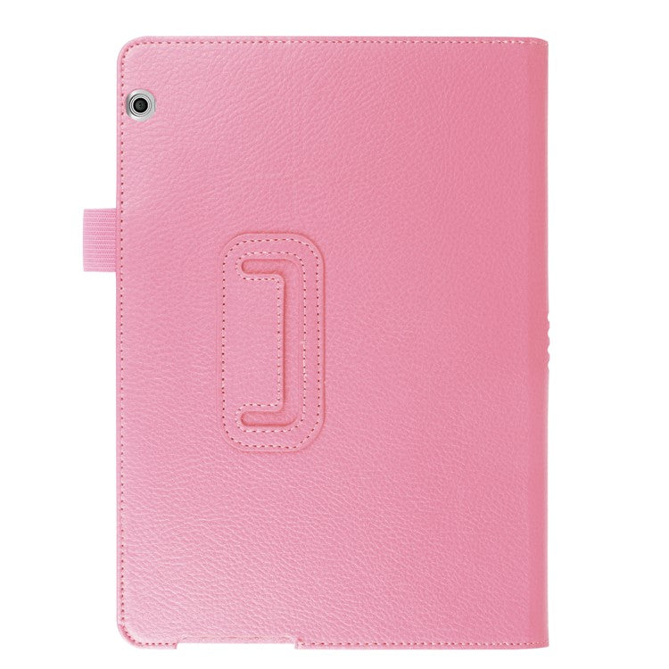 For Huawei MediaPad T3 10 Anti-Scratch Stylish Shockproof Litchi Skin Leather Case with Supporting Stand - Pink