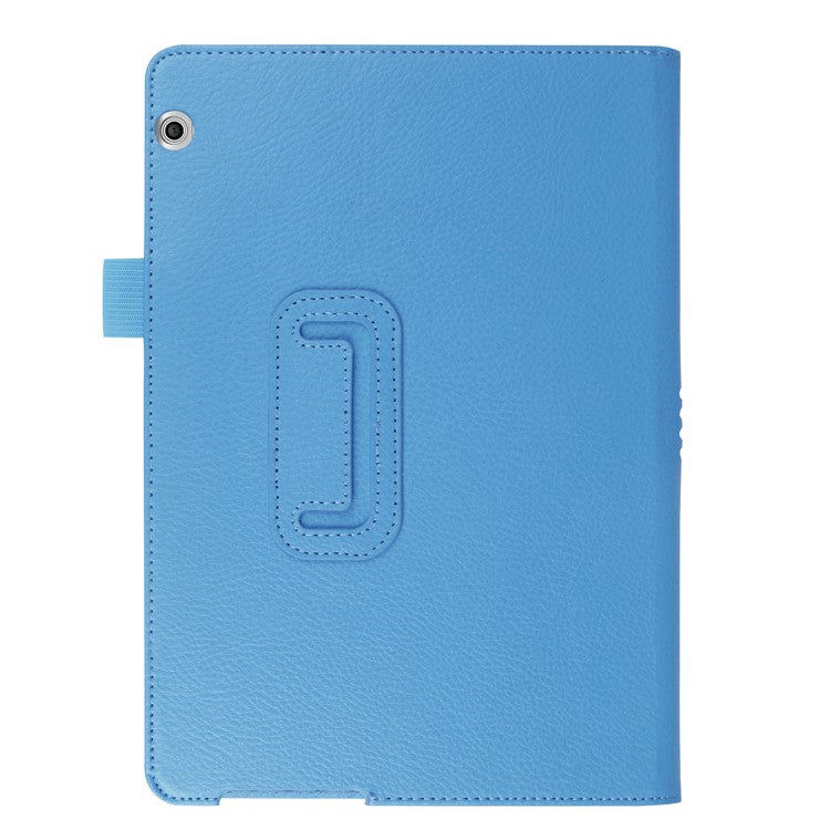 For Huawei MediaPad T3 10 Anti-Scratch Stylish Shockproof Litchi Skin Leather Case with Supporting Stand - Blue
