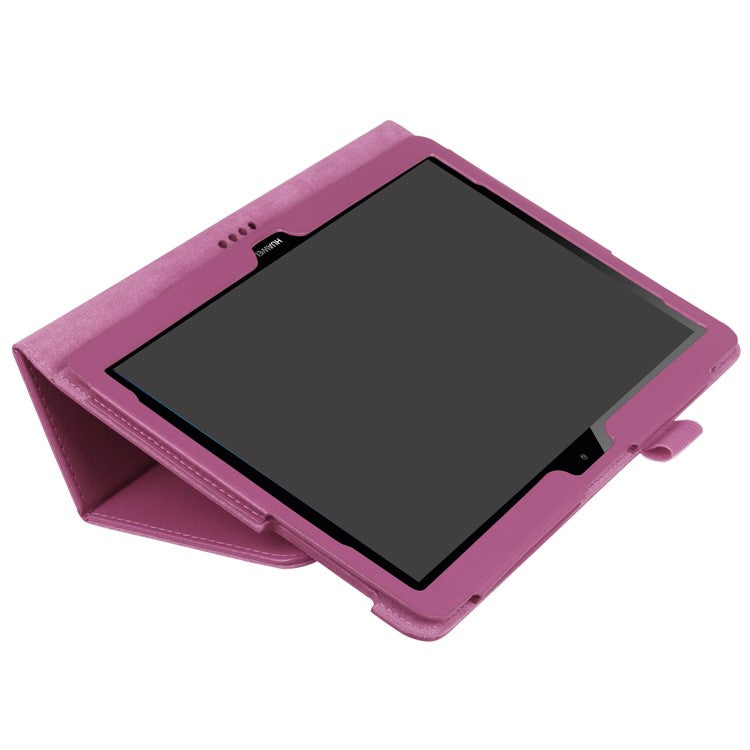 For Huawei MediaPad T3 10 Anti-Scratch Stylish Shockproof Litchi Skin Leather Case with Supporting Stand - Purple