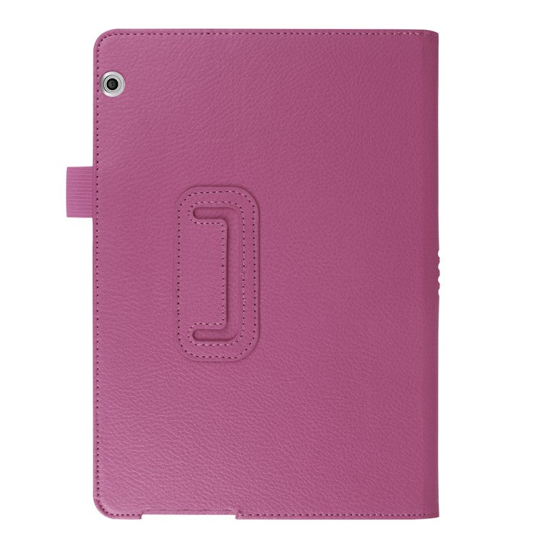 For Huawei MediaPad T3 10 Anti-Scratch Stylish Shockproof Litchi Skin Leather Case with Supporting Stand - Purple