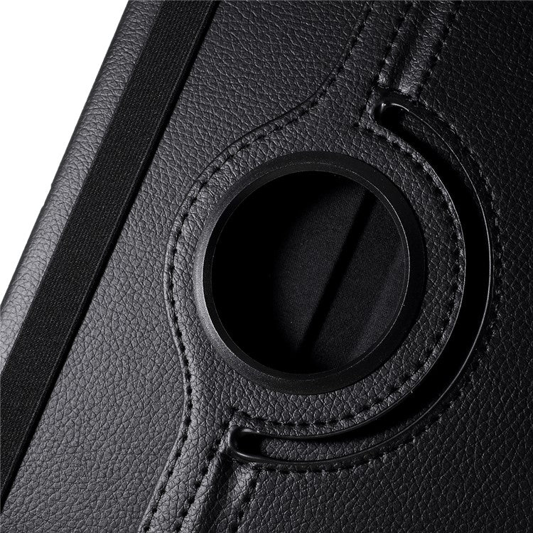For Huawei MediaPad T3 10 Litchi Skin Leather 360 Degree Rotary Stand Multi-Angle Support Tablet Case - Black