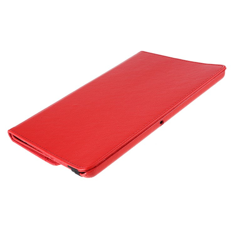 For Huawei MediaPad T3 10 Litchi Skin Leather 360 Degree Rotary Stand Multi-Angle Support Tablet Case - Red