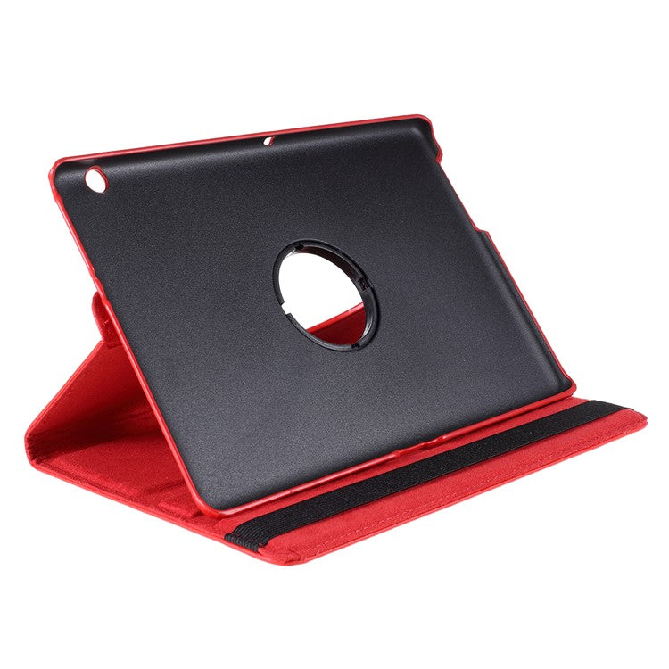For Huawei MediaPad T3 10 Litchi Skin Leather 360 Degree Rotary Stand Multi-Angle Support Tablet Case - Red