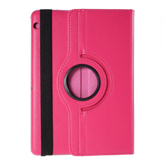 For Huawei MediaPad T3 10 Litchi Skin Leather 360 Degree Rotary Stand Multi-Angle Support Tablet Case - Rose
