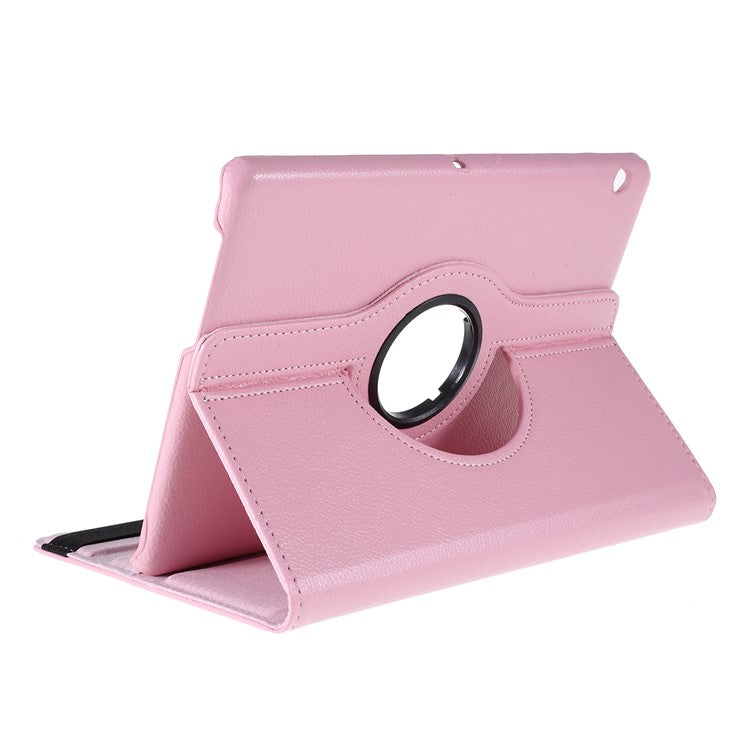 For Huawei MediaPad T3 10 Litchi Skin Leather 360 Degree Rotary Stand Multi-Angle Support Tablet Case - Pink