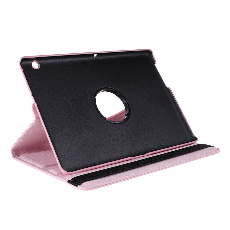 For Huawei MediaPad T3 10 Litchi Skin Leather 360 Degree Rotary Stand Multi-Angle Support Tablet Case - Pink