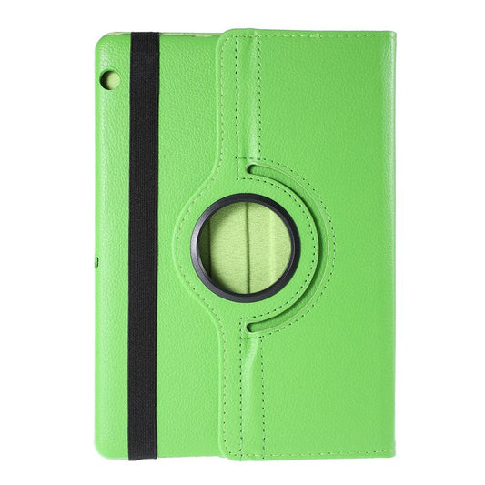 For Huawei MediaPad T3 10 Litchi Skin Leather 360 Degree Rotary Stand Multi-Angle Support Tablet Case - Green