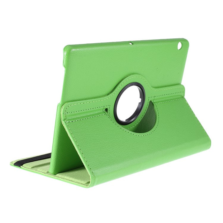 For Huawei MediaPad T3 10 Litchi Skin Leather 360 Degree Rotary Stand Multi-Angle Support Tablet Case - Green