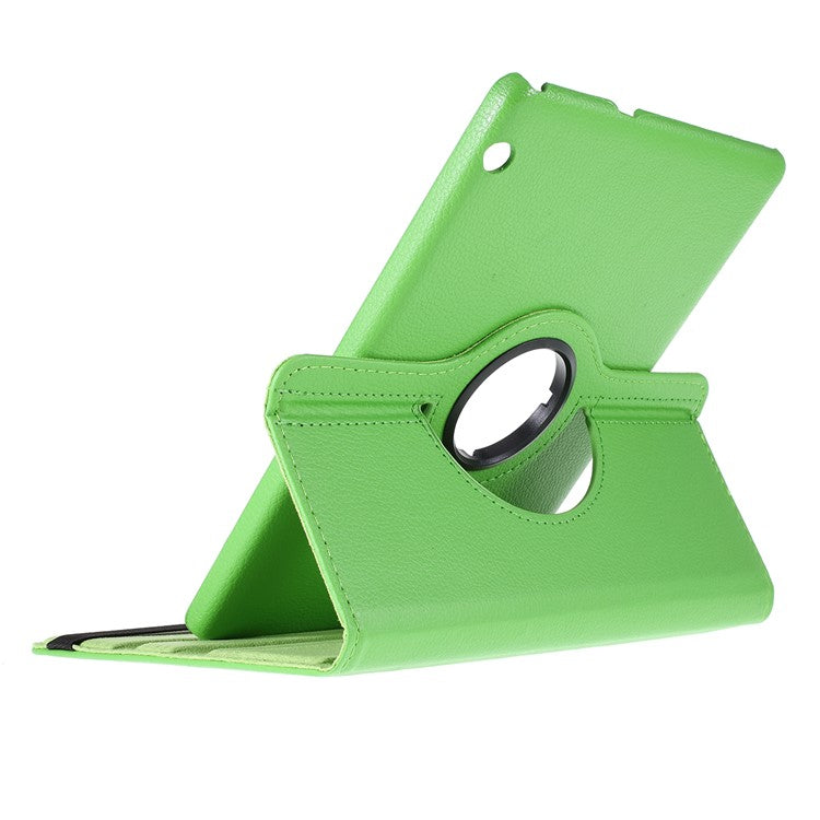 For Huawei MediaPad T3 10 Litchi Skin Leather 360 Degree Rotary Stand Multi-Angle Support Tablet Case - Green