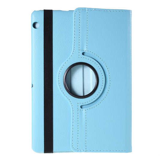 For Huawei MediaPad T3 10 Litchi Skin Leather 360 Degree Rotary Stand Multi-Angle Support Tablet Case - Baby Blue