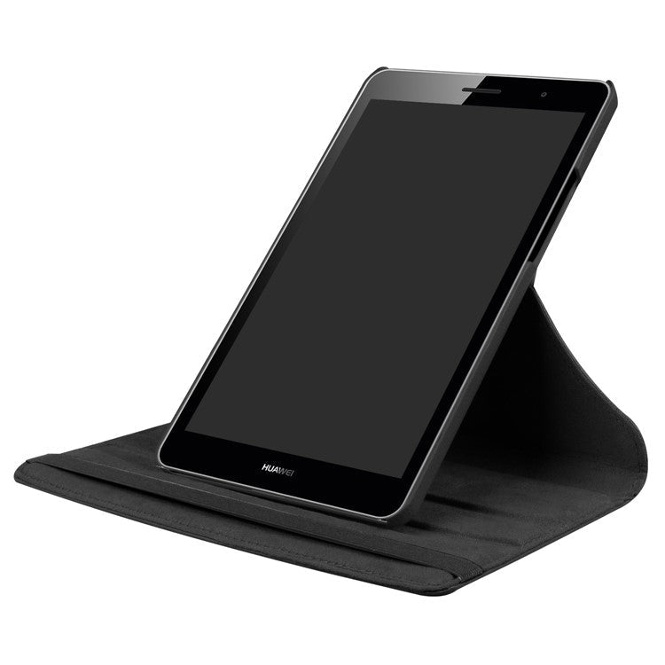 Litchi Skin Leather 360 Degree Rotary Stand Tablet Case for Huawei MediaPad T3 8.0 - Black
