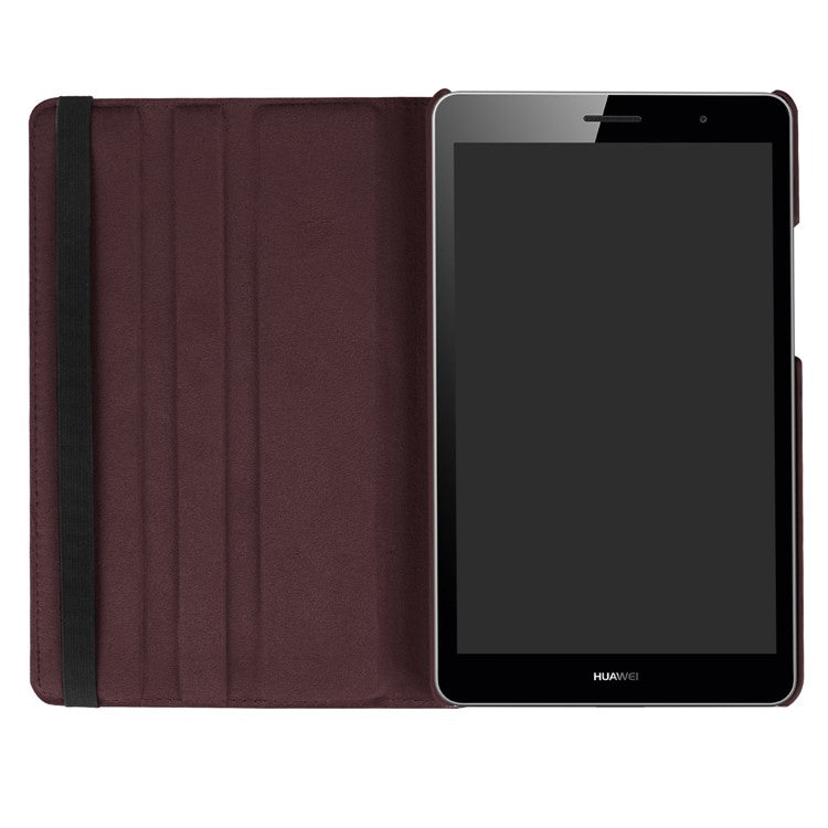 360 Degree Rotary Stand  Litchi Texture Leather Tablet Casing for Huawei MediaPad T3 8.0 - Brown