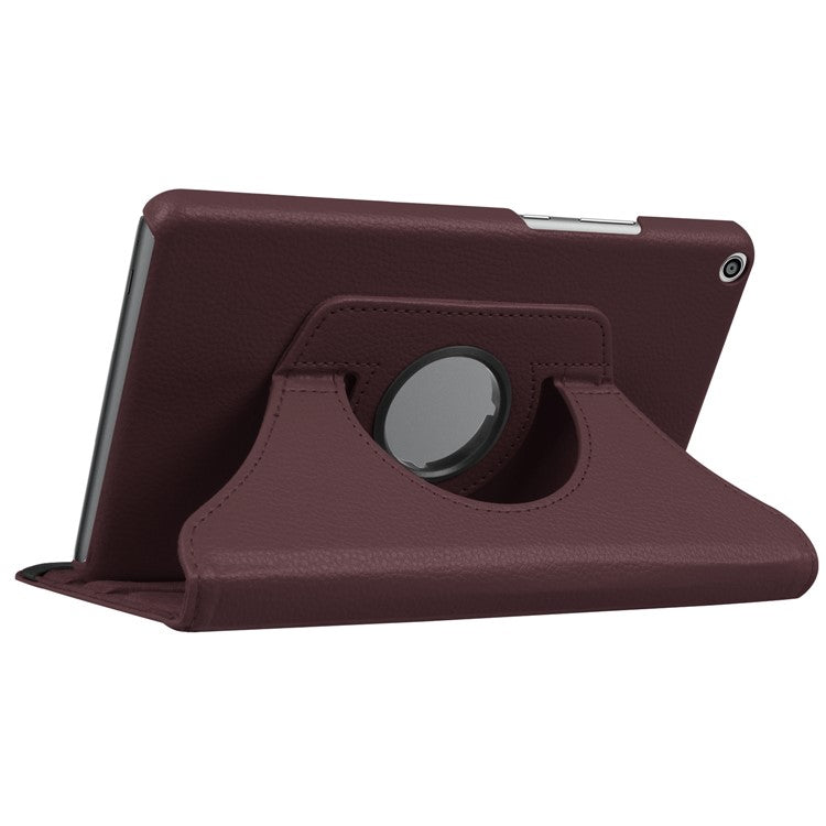 360 Degree Rotary Stand  Litchi Texture Leather Tablet Casing for Huawei MediaPad T3 8.0 - Brown