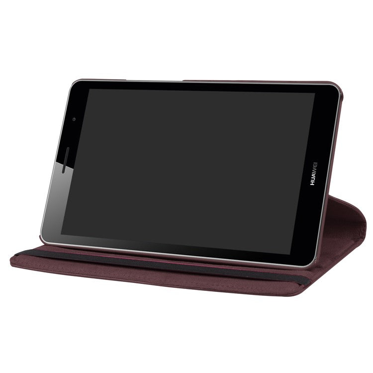 360 Degree Rotary Stand  Litchi Texture Leather Tablet Casing for Huawei MediaPad T3 8.0 - Brown