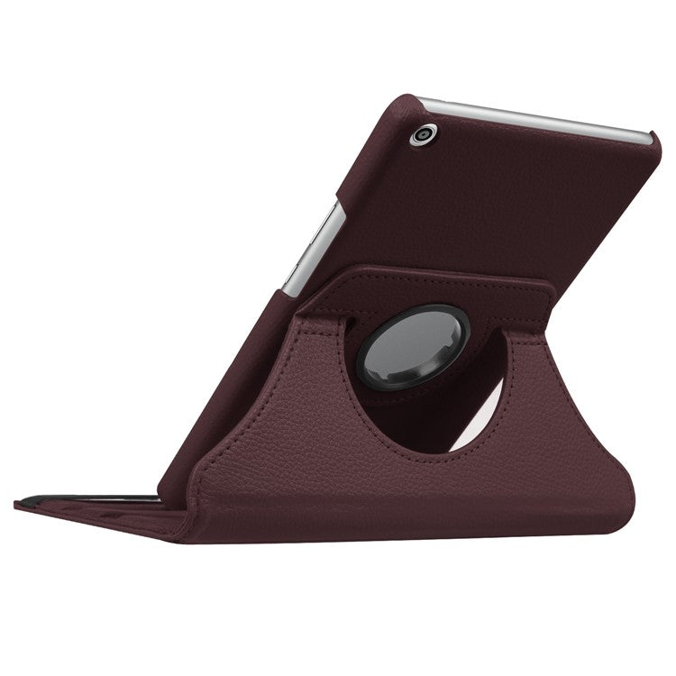360 Degree Rotary Stand  Litchi Texture Leather Tablet Casing for Huawei MediaPad T3 8.0 - Brown