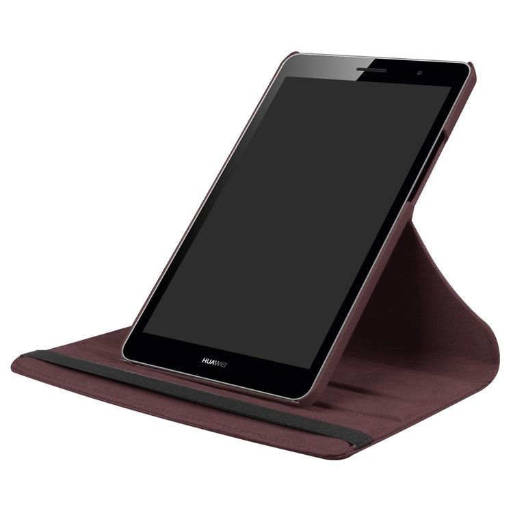 360 Degree Rotary Stand  Litchi Texture Leather Tablet Casing for Huawei MediaPad T3 8.0 - Brown