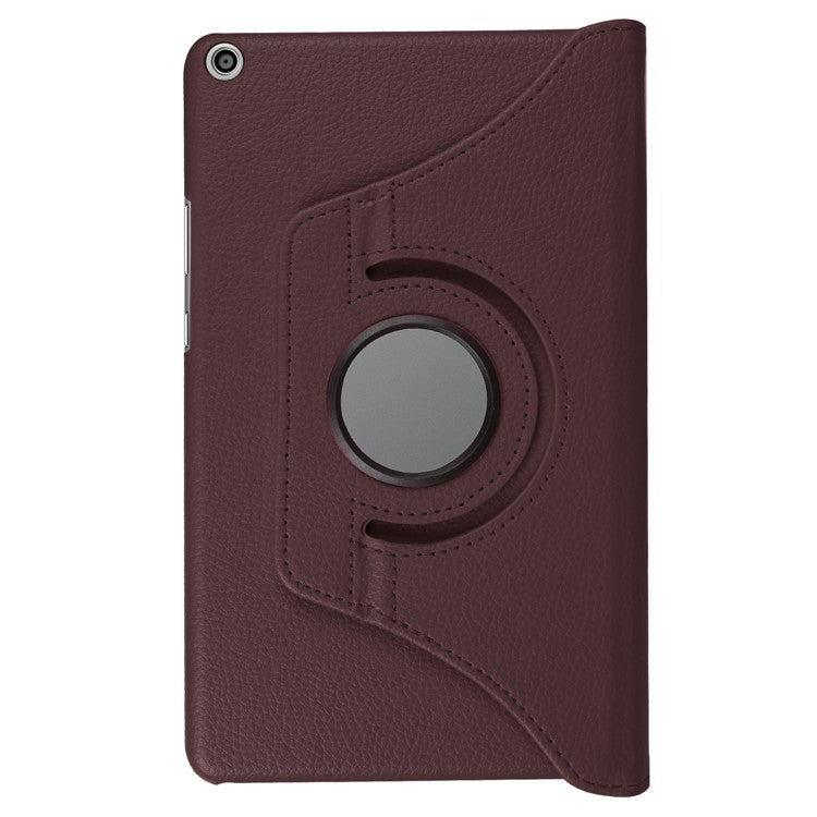 360 Degree Rotary Stand  Litchi Texture Leather Tablet Casing for Huawei MediaPad T3 8.0 - Brown