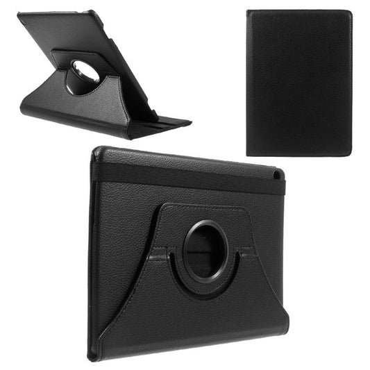 For Huawei MediaPad M3 Lite 10 (10.1 Inch) Litchi Grain 360 Degree Rotary Stand Leather Case - Black