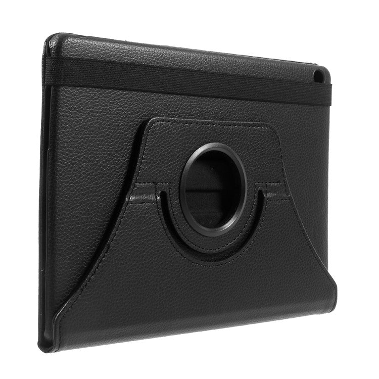For Huawei MediaPad M3 Lite 10 (10.1 Inch) Litchi Grain 360 Degree Rotary Stand Leather Case - Black
