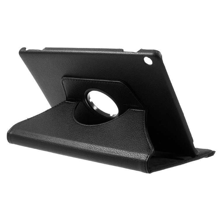 For Huawei MediaPad M3 Lite 10 (10.1 Inch) Litchi Grain 360 Degree Rotary Stand Leather Case - Black