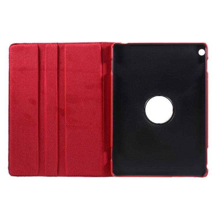Litchi Texture 360° Swivel Leather Stand Cover for Huawei MediaPad M3 Lite 10 (10.1 Inch) - Red