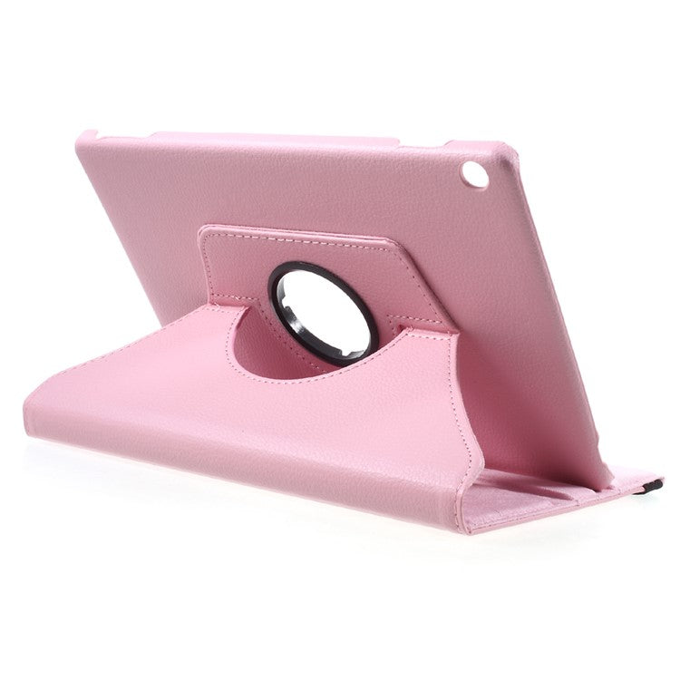 Litchi Grain 360 Degree Rotary Stand Leather Flip Case for Huawei MediaPad M3 Lite 10 (10.1 Inch) - Pink