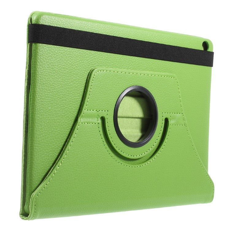 Litchi Skin PU Leather 360 Degree Rotary Stand Shell for Huawei MediaPad M3 Lite 10 (10.1 Inch) - Green