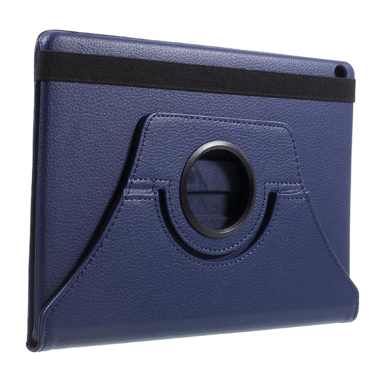 Rotary Stand Leather Tablet Cover with Lychee Texture for Huawei MediaPad M3 Lite 10 (10.1 Inch) - Dark Blue