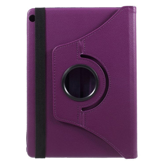 Litchi Grain Rotary Stand PU Leather Protective Shell for Huawei MediaPad M3 Lite 10 (10.1 Inch) - Purple