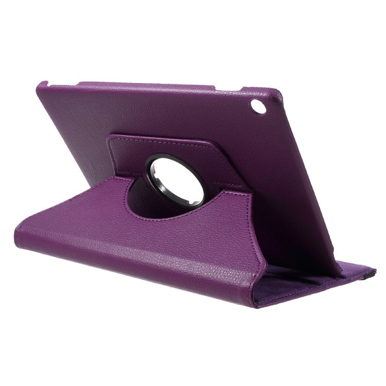 Litchi Grain Rotary Stand PU Leather Protective Shell for Huawei MediaPad M3 Lite 10 (10.1 Inch) - Purple