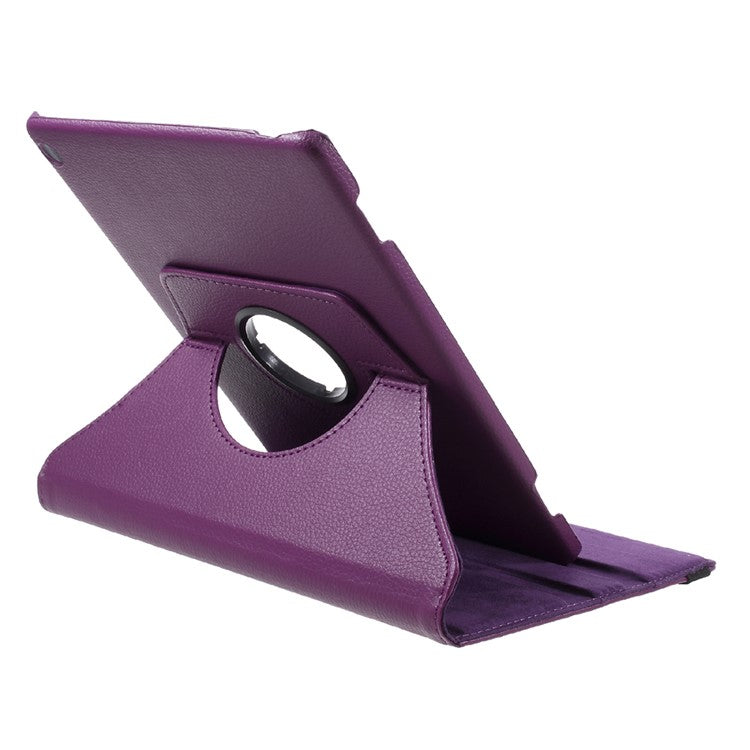 Litchi Grain Rotary Stand PU Leather Protective Shell for Huawei MediaPad M3 Lite 10 (10.1 Inch) - Purple