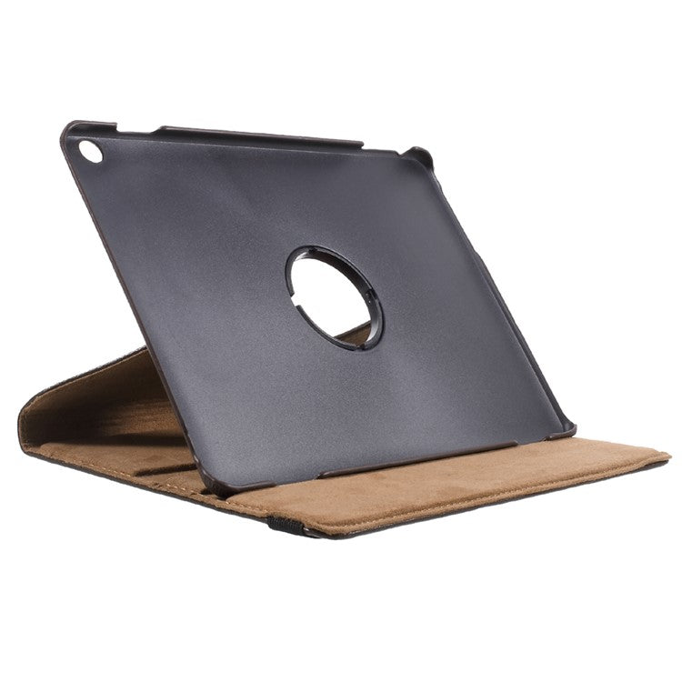 For Huawei MediaPad M3 Lite 10 (10.1 Inch) Leather Rotary Stand Cover Case with Litchi Grain - Brown