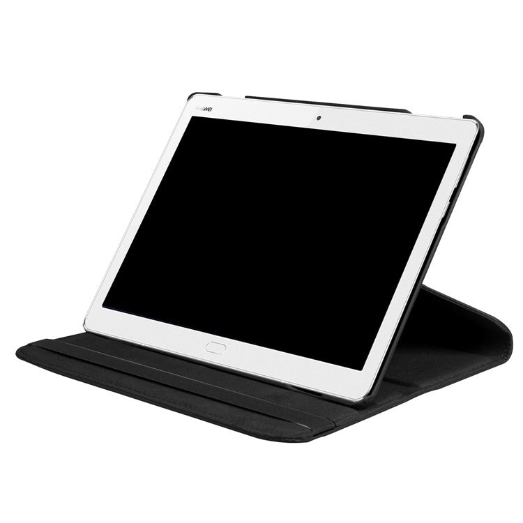 Litchi Grain Smart Leather Stand Tablet Case with Elastic Band for Huawei MediaPad M3 Lite 10 - Black