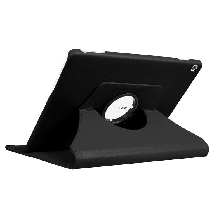Litchi Grain Smart Leather Stand Tablet Case with Elastic Band for Huawei MediaPad M3 Lite 10 - Black