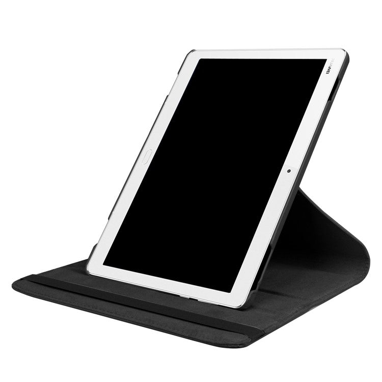 Litchi Grain Smart Leather Stand Tablet Case with Elastic Band for Huawei MediaPad M3 Lite 10 - Black