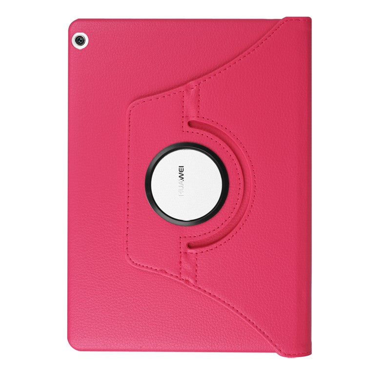 Litchi Texture Smart PU Leather Rotary Stand Flip Case with Elastic Band for Huawei MediaPad M3 Lite 10 - Rose