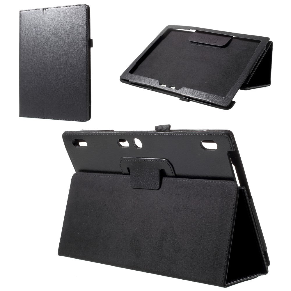 Protective Leather Stand Case for Lenovo Tab 3 10 Plus TB3-X70F - Black