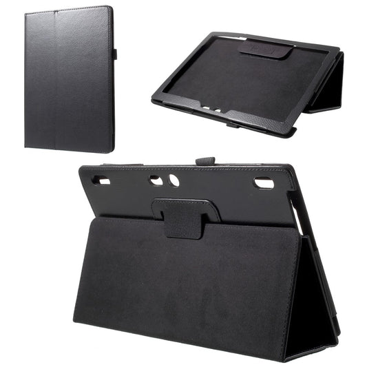 Protective Leather Stand Case for Lenovo Tab 3 10 Plus TB3-X70F - Black