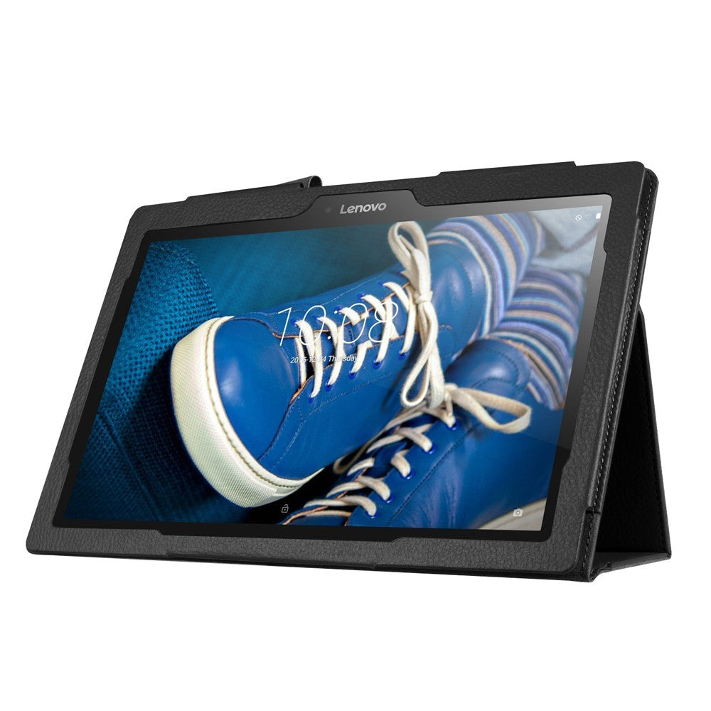 Litchi Texture Smart Leather Case for Lenovo Tab 2 A10-30 X30F - Black
