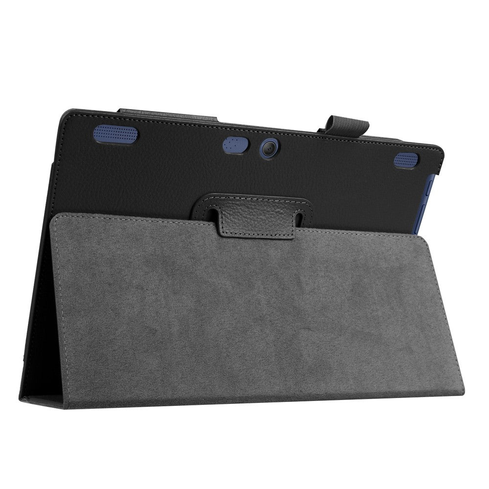Litchi Texture Smart Leather Case for Lenovo Tab 2 A10-30 X30F - Black