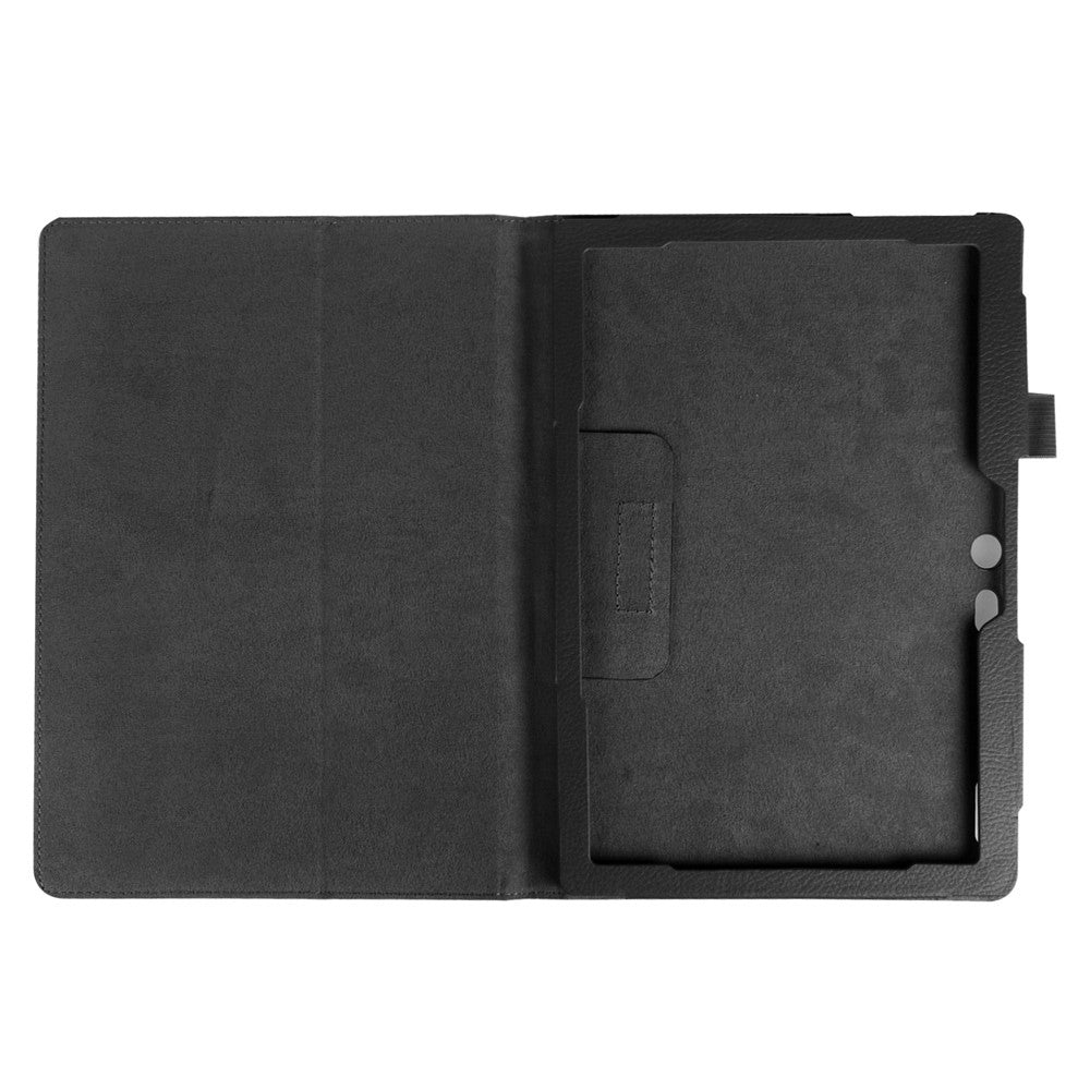 Litchi Texture Smart Leather Case for Lenovo Tab 2 A10-30 X30F - Black