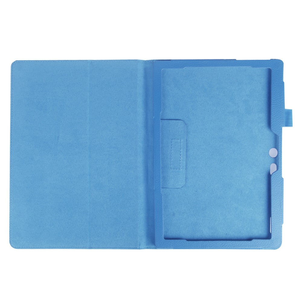 Litchi Leather Smart Flip Cover Case for Lenovo Tab 2 A10-30 X30F - Baby Blue