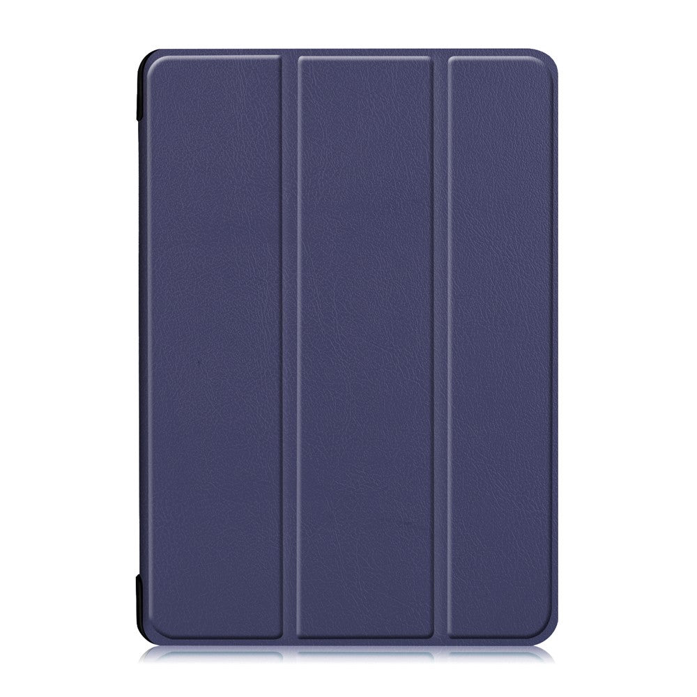 Tri-fold Stand Leather Case Narrow Bezel Design Dual-Angle Supporting Tablet Cover for Lenovo Tab M10 TB-X605F/TB-X505F - Dark Blue