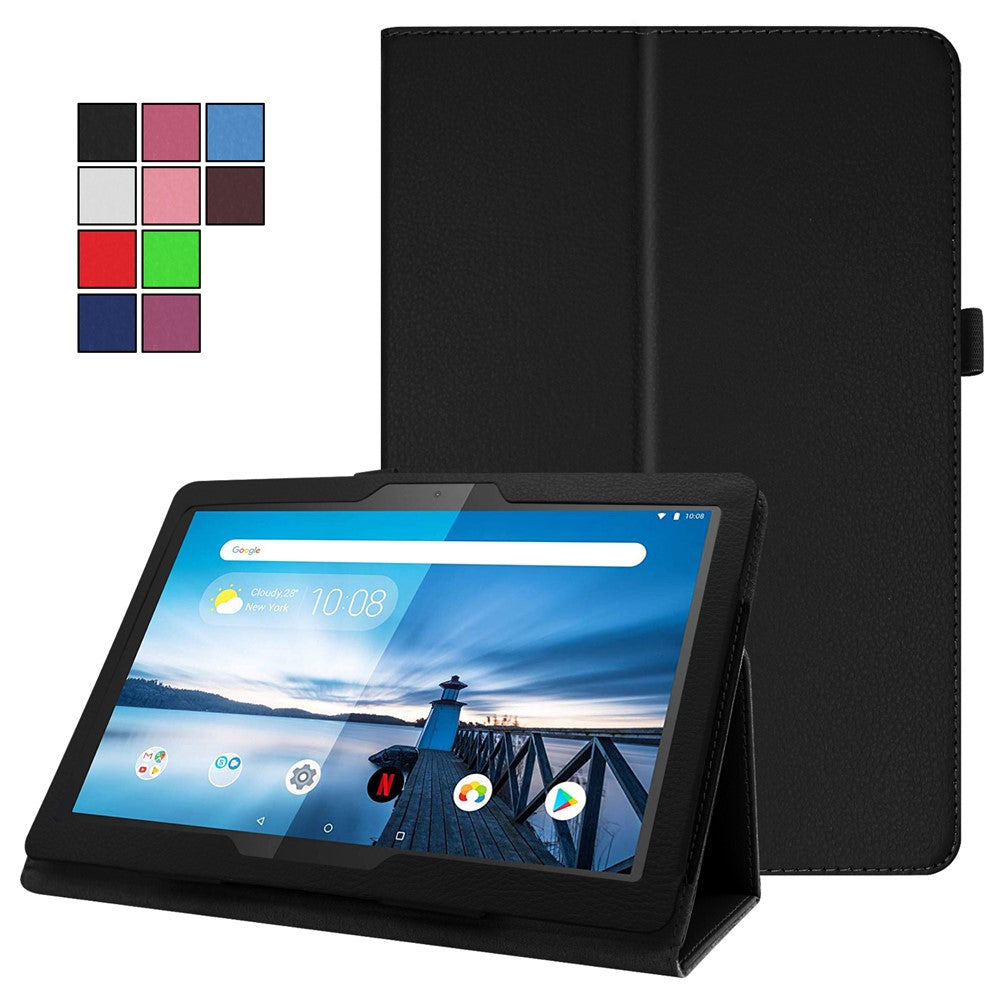 For Lenovo Tab P10 10.1-inch Litchi Texture Leather Stand Protection Case - Black