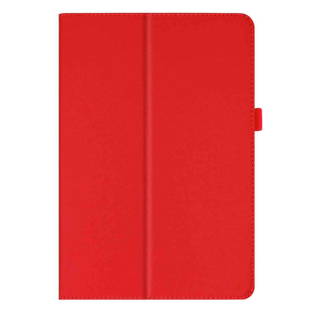 Anti-scratch Shockproof Litchi Texture Leather Stand Protective Phone Case Cover for Lenovo Tab M10 TB-X605F - Red