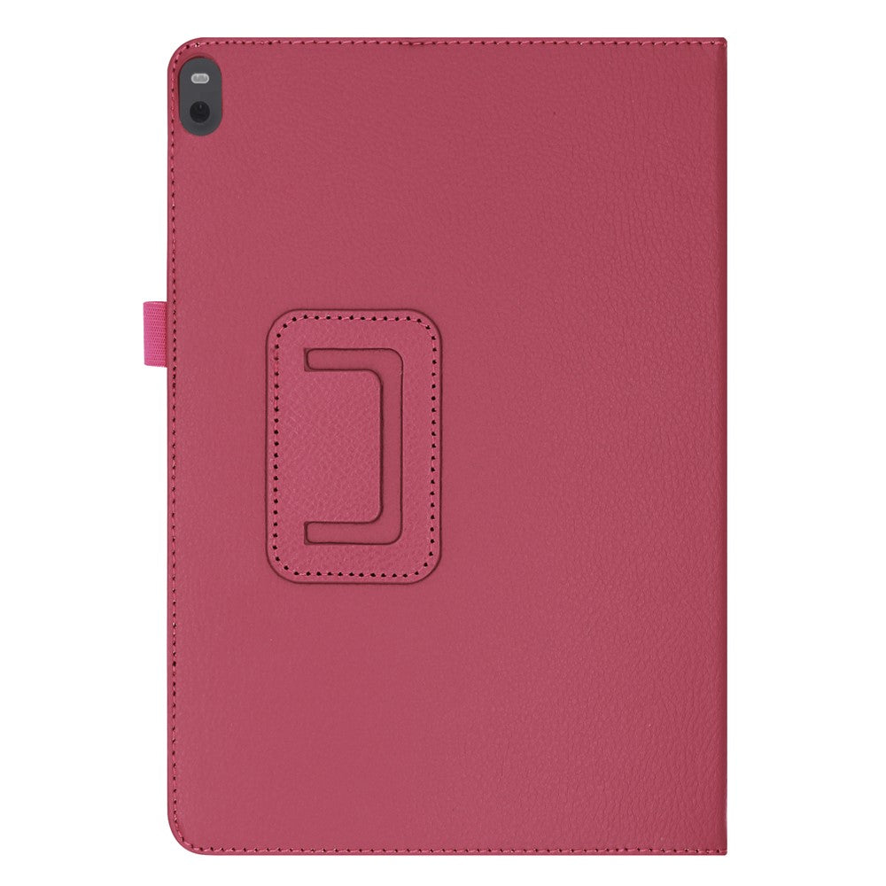 Anti-scratch Shockproof Litchi Texture Leather Stand Protective Phone Case Cover for Lenovo Tab M10 TB-X605F - Rose
